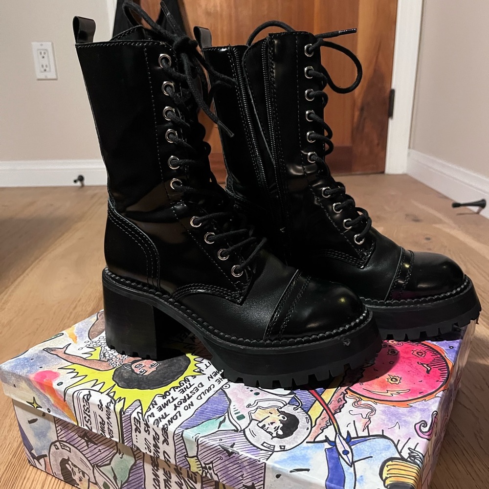 Jeffery Campbell locust black boots 6.5w